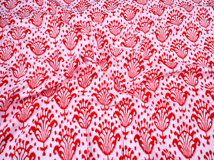red floral prints cotton fabric yards