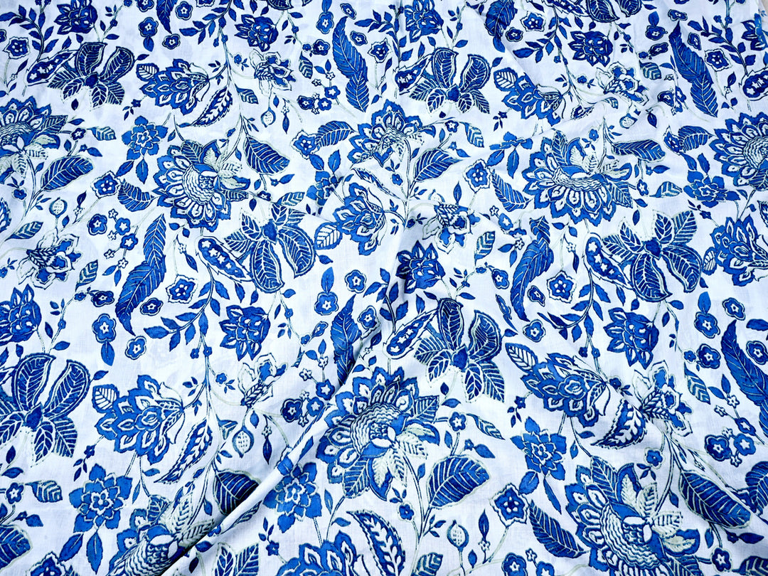 Indian screen print cotton fabric material