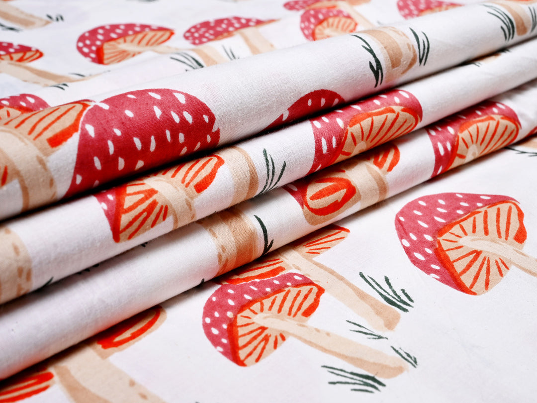 red organic cotton fabric prints