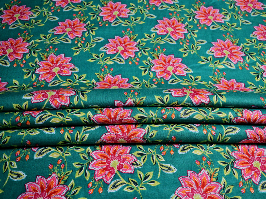 Indian floral print cotton fabric
