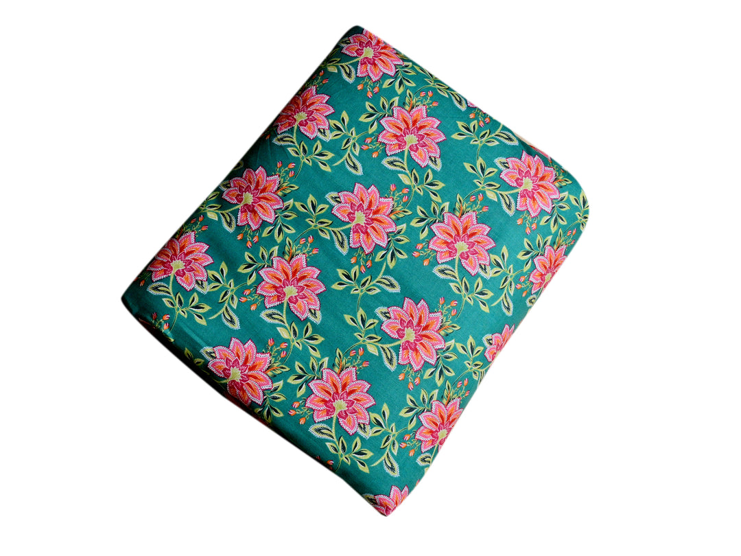 Clothing fabric with floral prints
