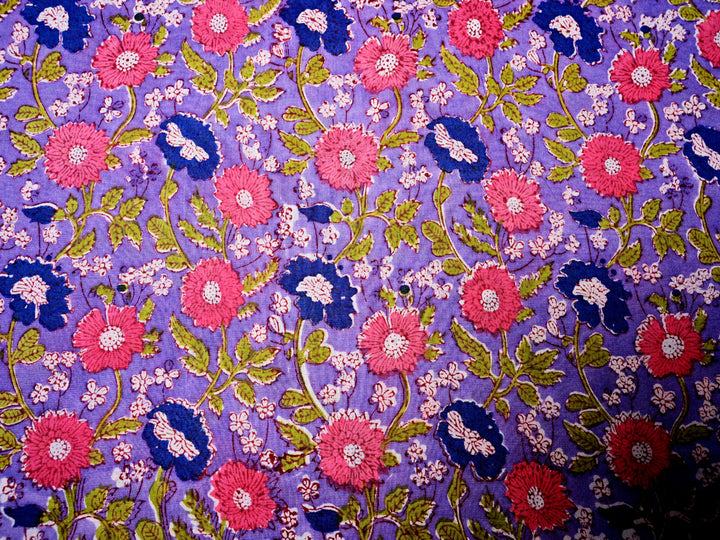 hand block print floral fabrics