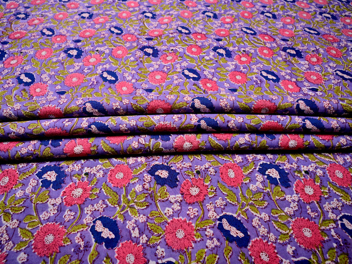 floral block print fabric