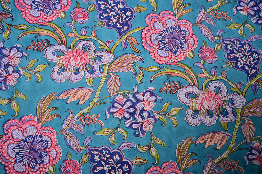 hand block printed cotton fabric by the yard