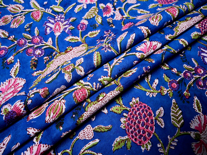 curtains fabric blue