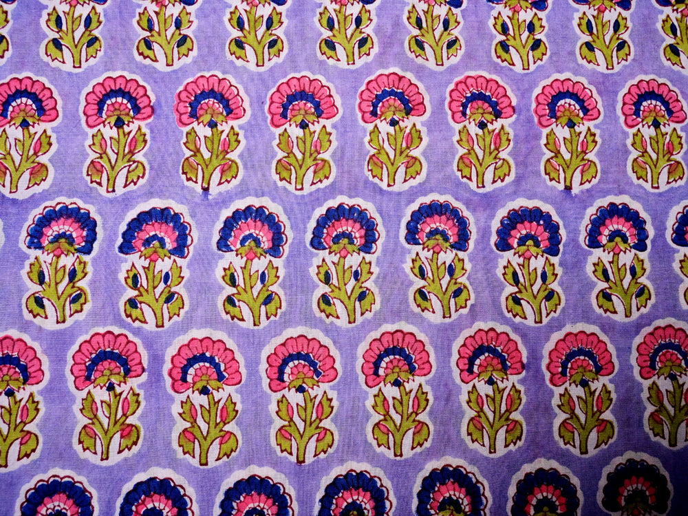 Indian printed cotton by the yard handmade fabric - Handmade Indian printed cotton fabric for decor