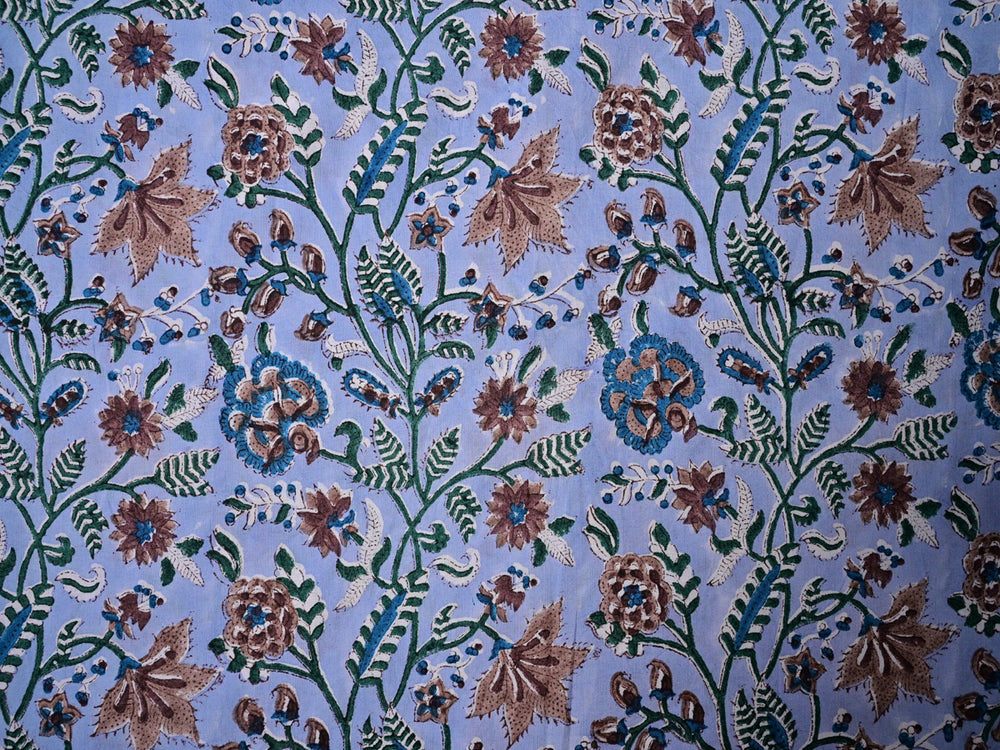 hand block printed cotton fabric