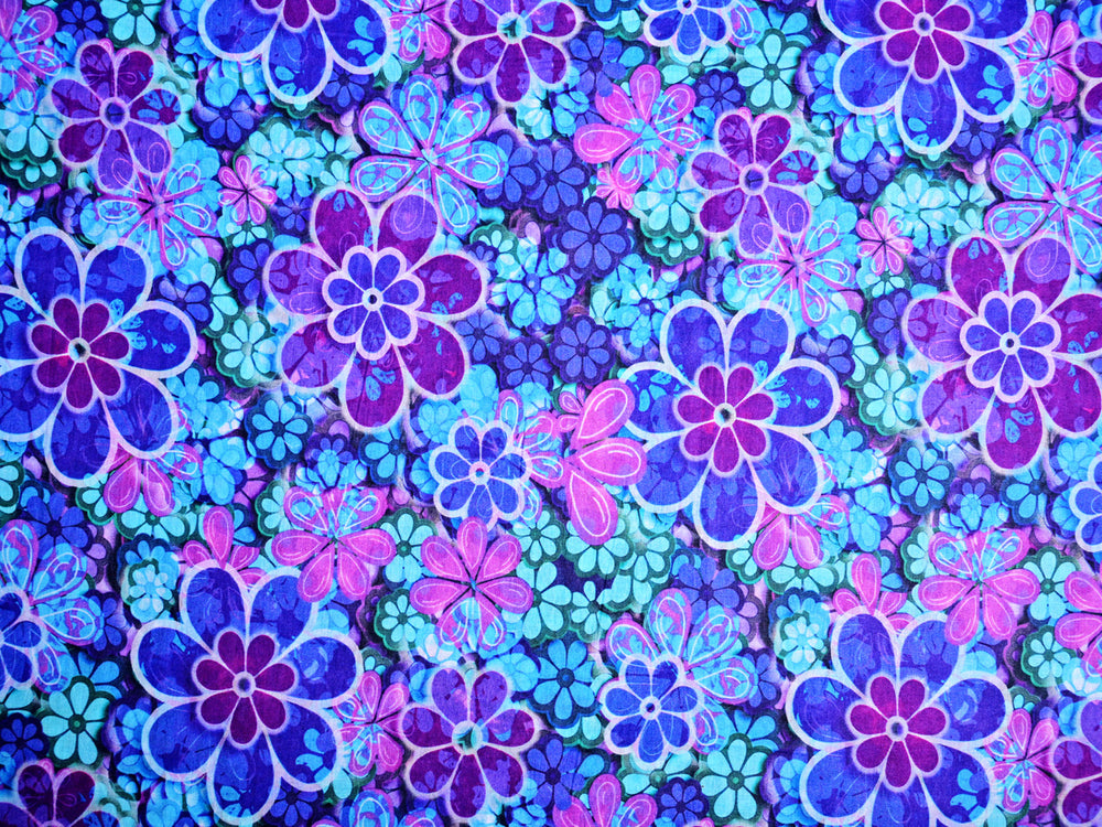 indian floral print cotton fabric by the yard - floral cotton cloth for DIY sewing