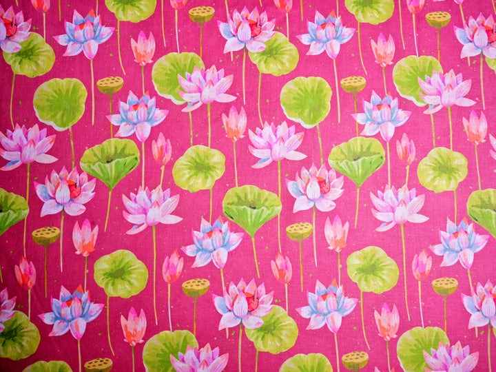 lotus fabric print cotton