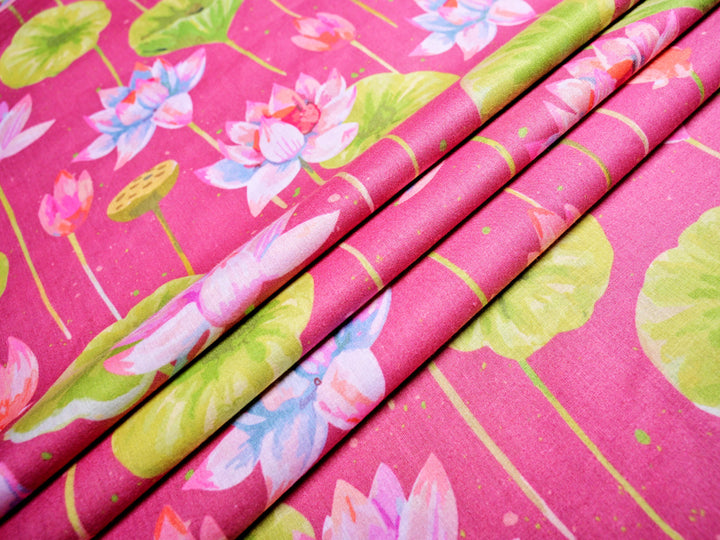 printed lotus flower fabrics