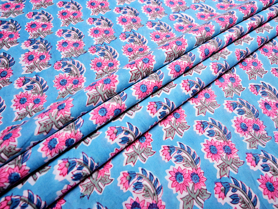 Artisan floral cotton fabric
