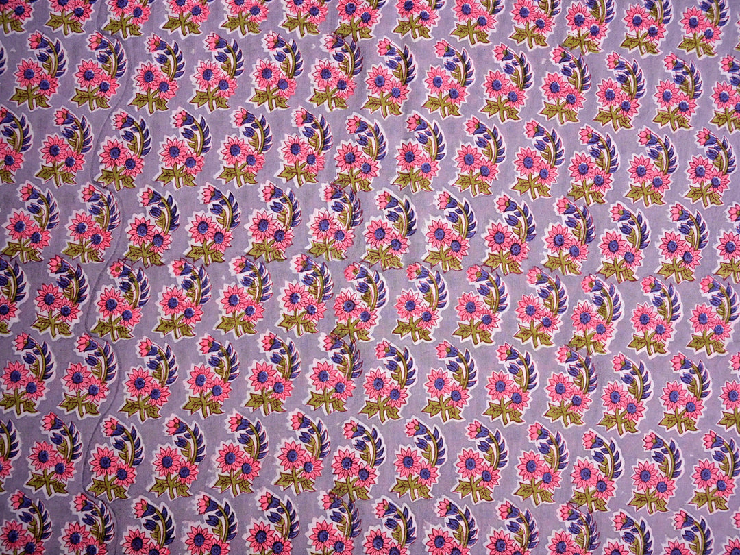 Cotton fabric with floral designs
