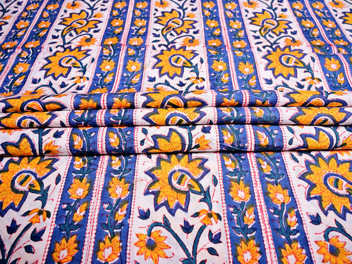 Floral Border Cotton Fabric