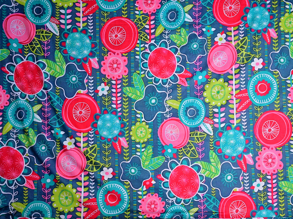 floral cotton fabric by the yard - floral cotton fabric for crafts