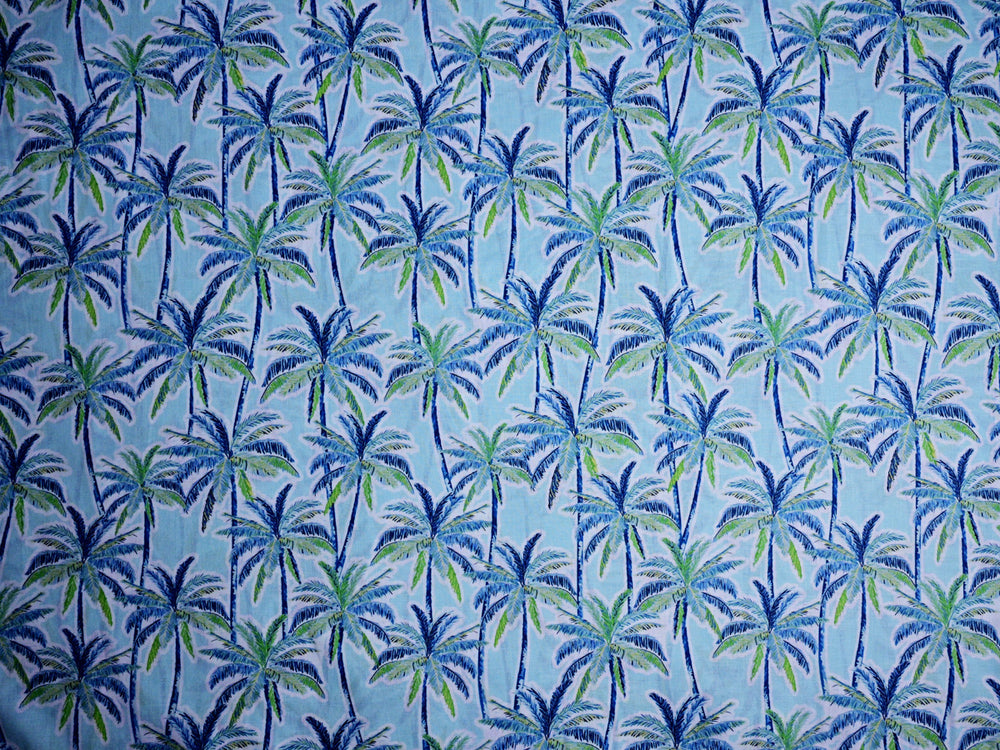 cotton tropical palm tree fabric by the yard - palm tree print cotton fabric for womens clothing