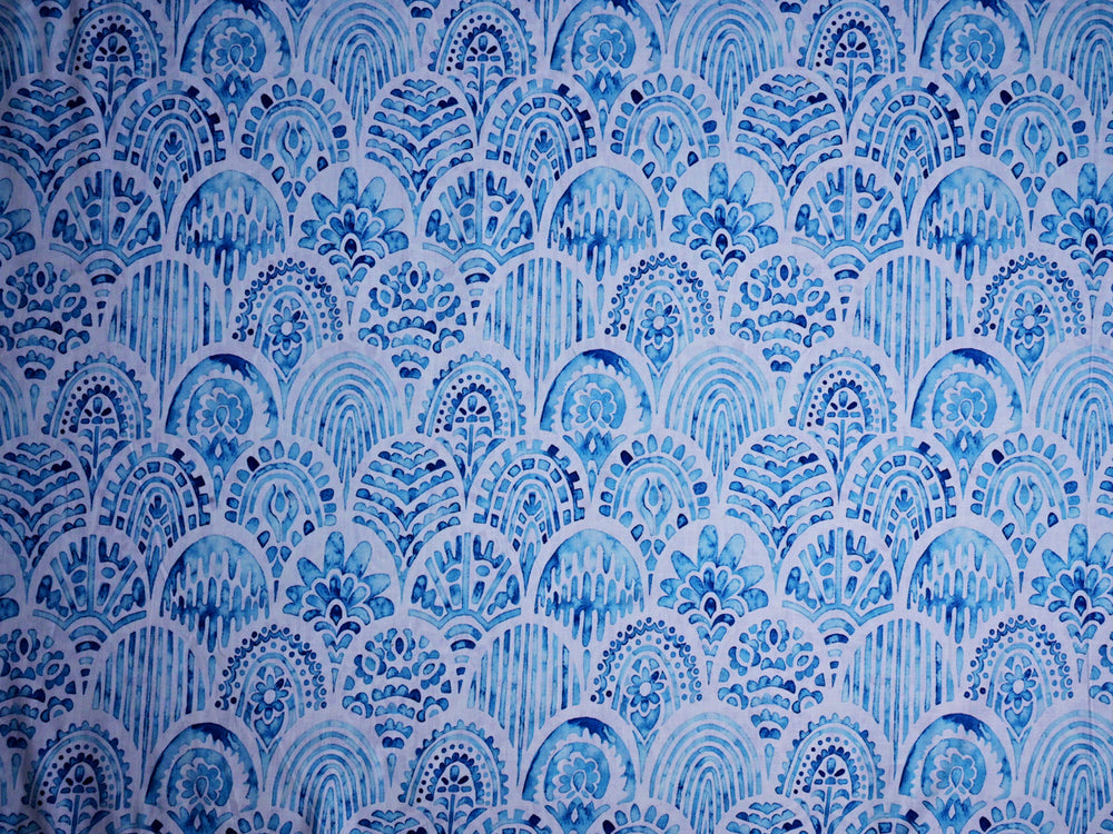 cotton shell print fabric by the yard - shell print cotton fabric for home decor