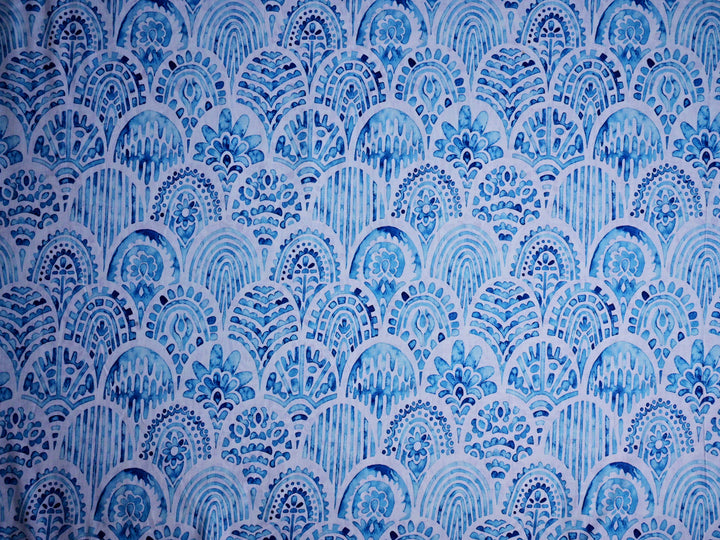 seashell print fabric cotton by the yard