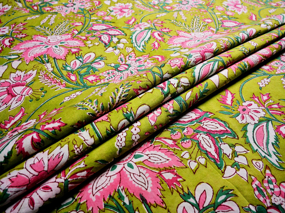 Floral cotton fabric India
