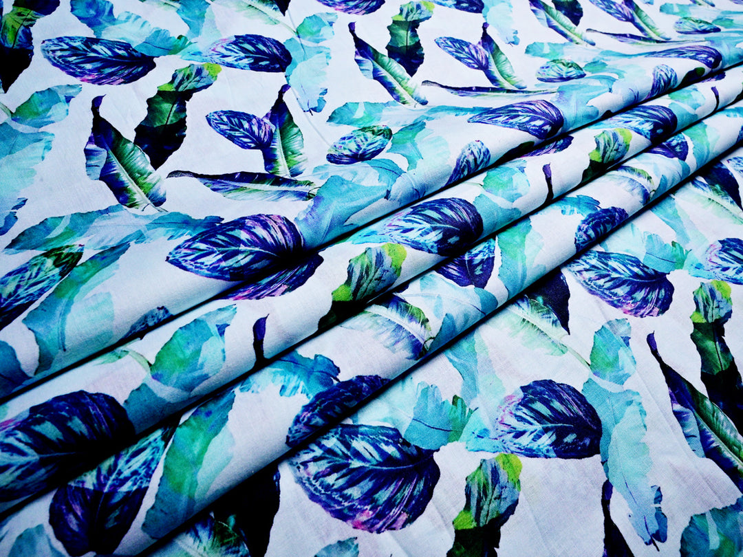 Leaf Patterned Cotton Fabric
