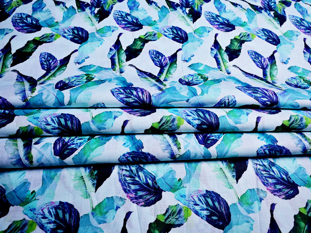 Leaf Print Cotton for Upholstery
