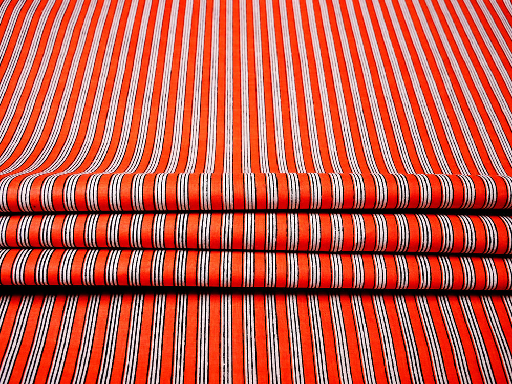 Vintage-inspired Christmas stripe cotton fabric for DIY holiday crafts and quilts