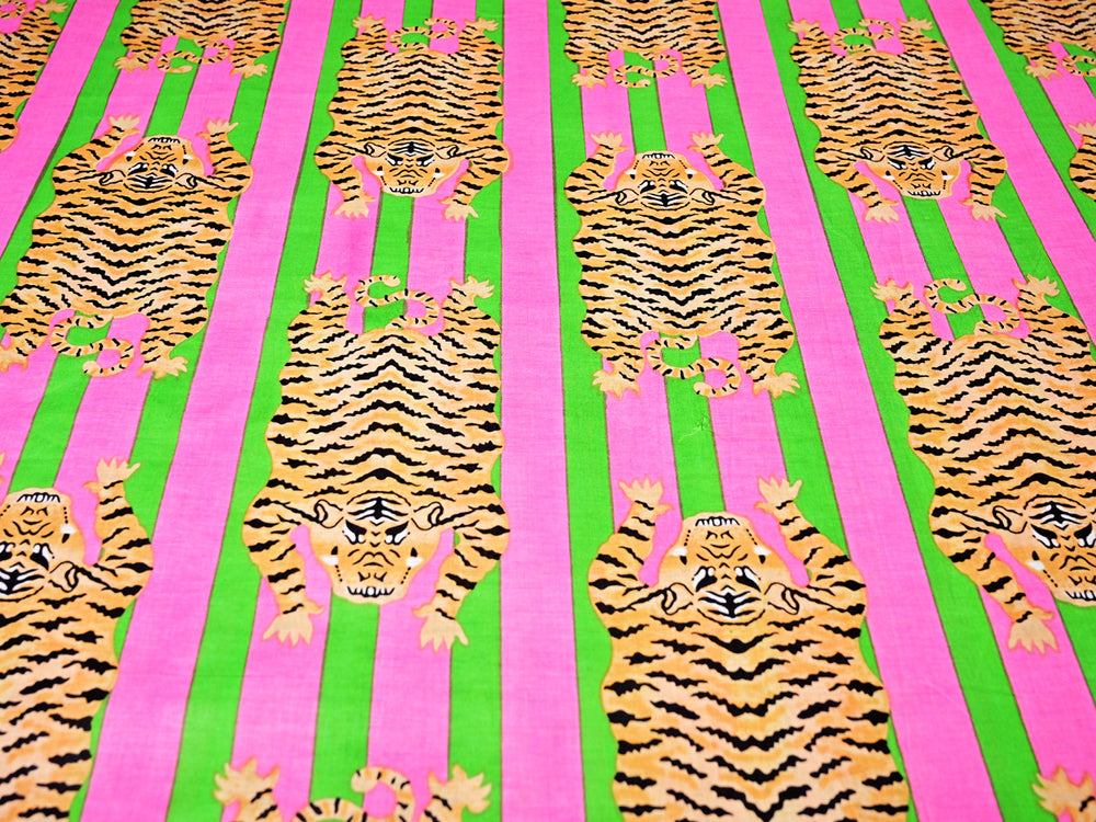 Bold tiger stripe cotton fabric for dressmaking and creative apparel