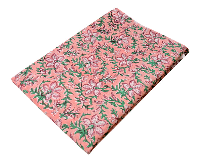 hand printed cotton fabric close up - block print cotton for cushion covers