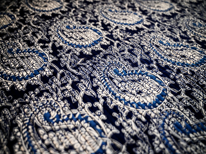 Cotton quilting fabric by the yard – Indian block print upholstery material