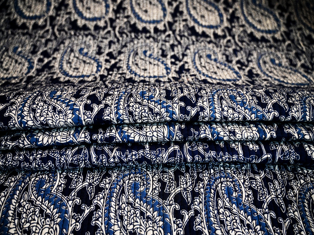 Handmade block print cotton fabric – quilting and upholstery fabric by the yard