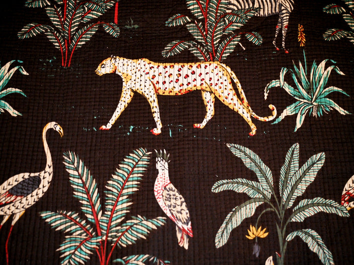 Soft breathable cotton fabric – Indian quilt block print fabric for crafts