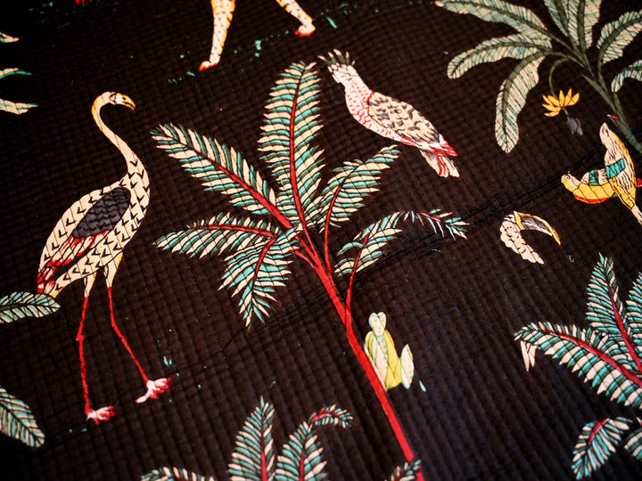 Indian quilt upholstery fabric by the yard – handmade block print cotton