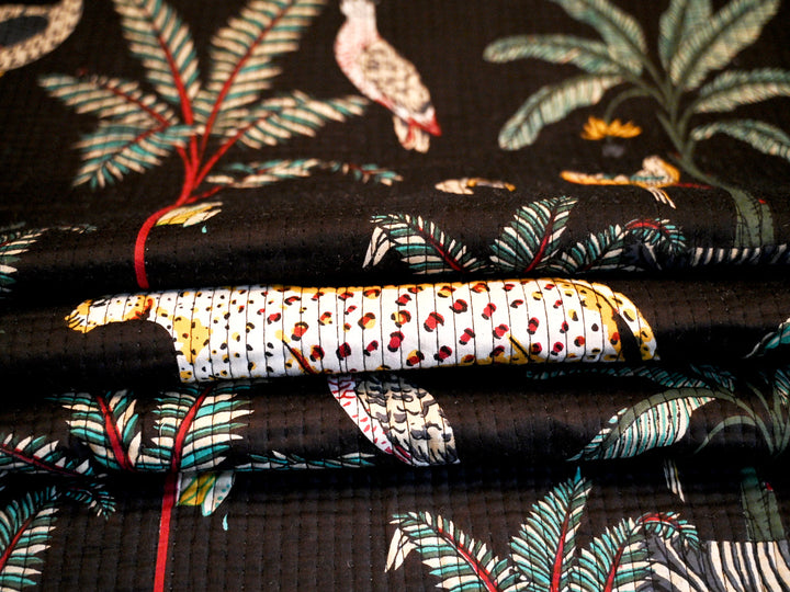 Handmade Indian quilt upholstery fabric by the yard