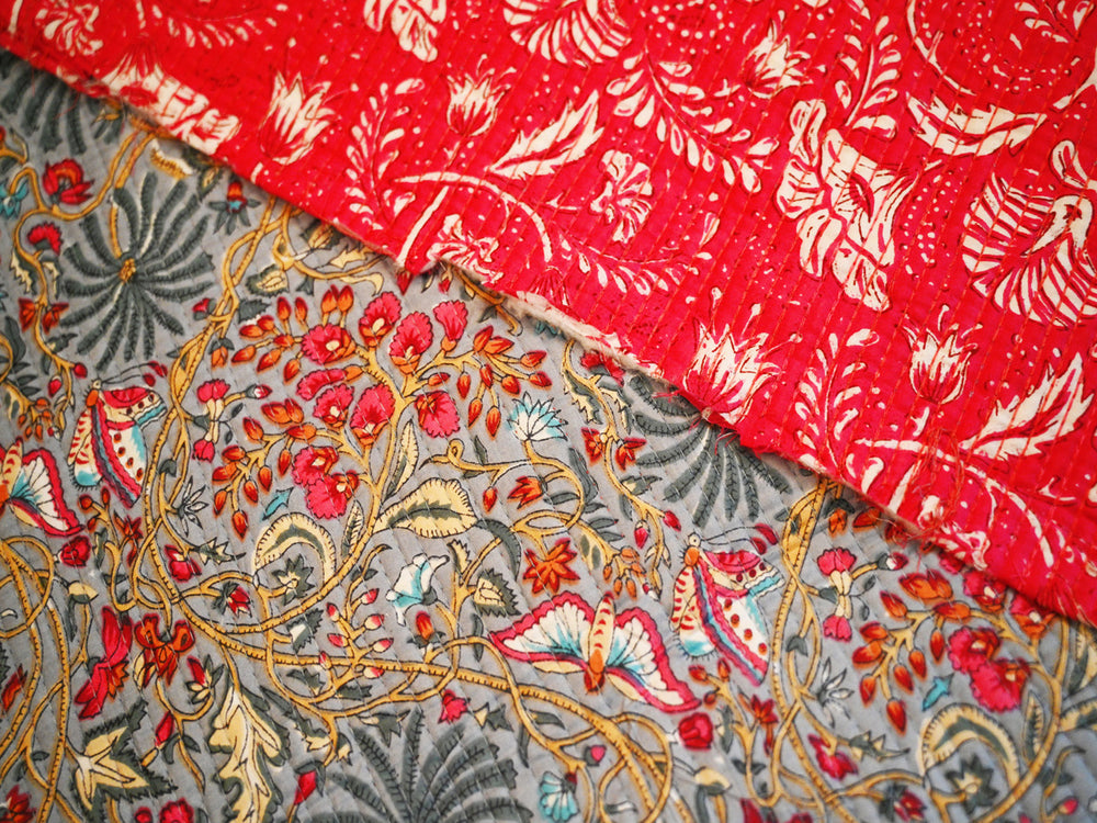 Indian quilted fabric – cotton quilting material by the yard