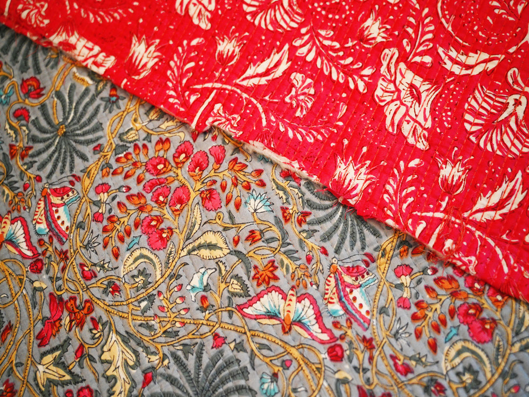 Indian quilted fabric – cotton quilting material by the yard