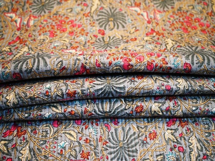 Handmade quilting fabric by the yard – Indian cotton quilted cloth