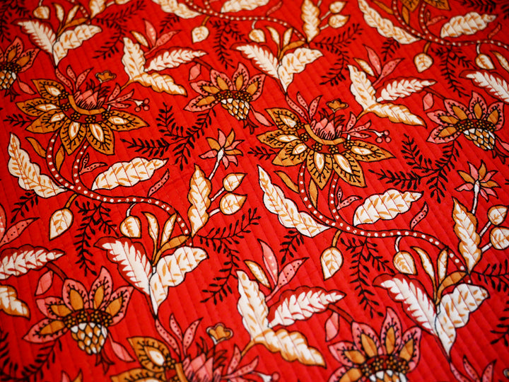Cotton quilted fabric for sewing – Indian handmade fabric by the yard