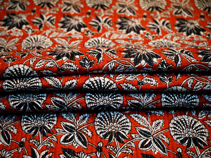 Indian Block Print Cotton Quilting for DIY Projects