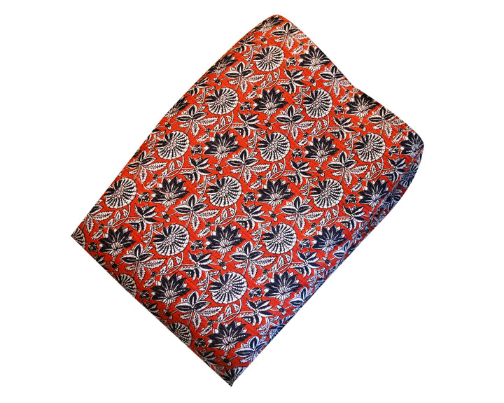 Handmade Indian quilting fabric for crafts - Block print quilted fabric for upholstery and décor
