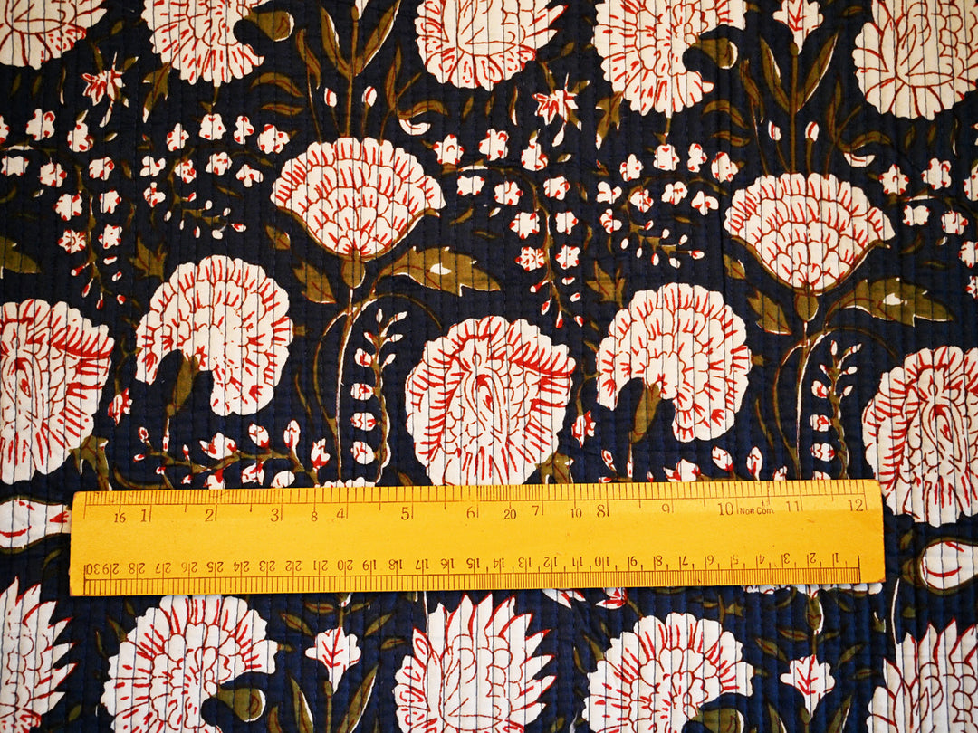Indian quilted cotton fabric by the yard for upholstery