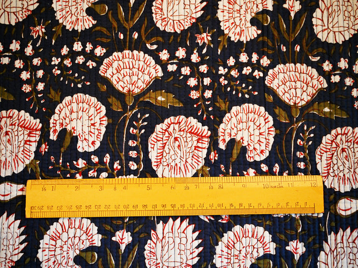 Indian quilted cotton fabric by the yard for upholstery