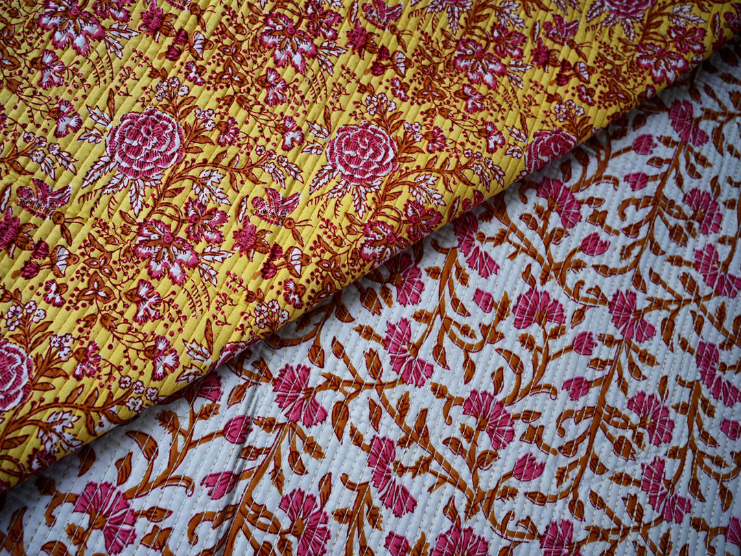 indian block print cotton quilting fabric by the yard - handmade indian quilt fabric for sewing