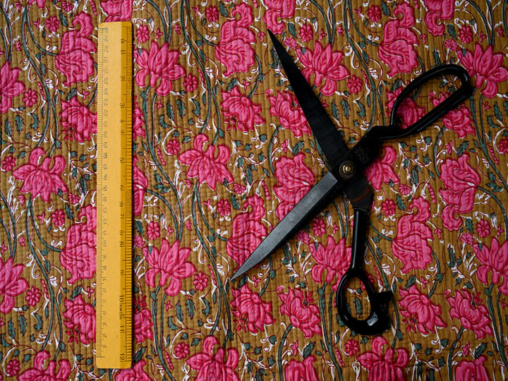 indian block print cotton fabric by the yard - handmade indian quilt fabric for sewing