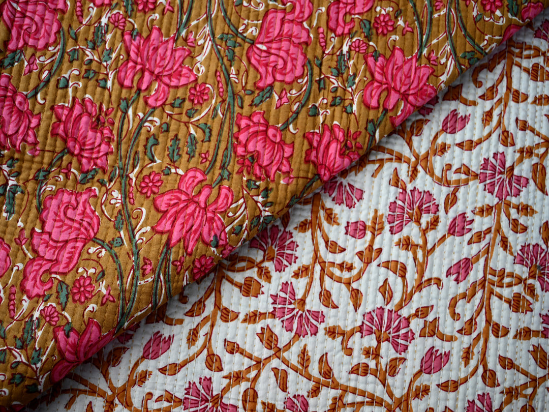 cotton fabric for diy crafts and decor - block print quilt fabric for home projects