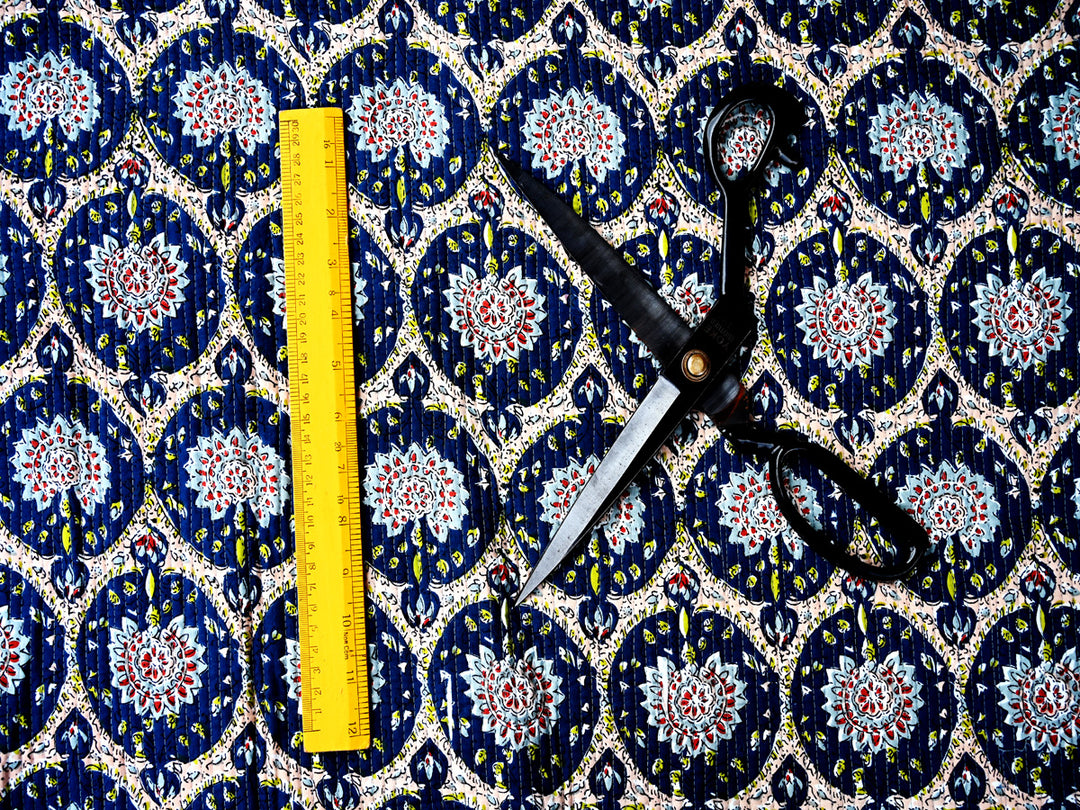 indian block print quilting fabric by the yard - cotton quilted fabric for sewing and crafts
