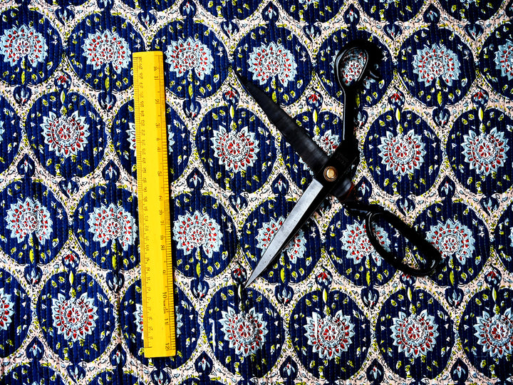 indian block print quilting fabric by the yard - cotton quilted fabric for sewing and crafts