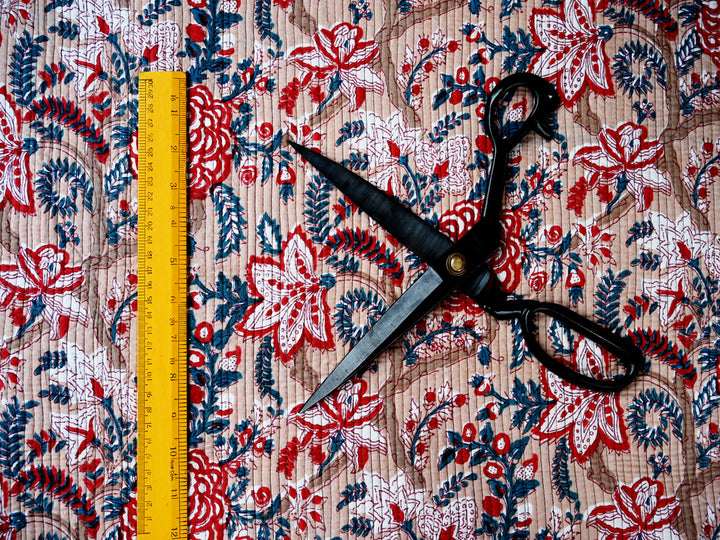 block print quilting fabric by the yard - indian cotton quilted cloth for sewing