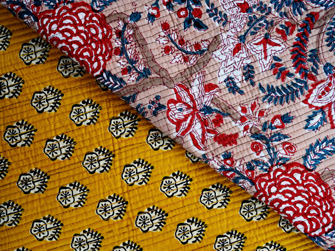 block print quilting cotton fabric by the yard - indian quilted cotton fabric for sewing
