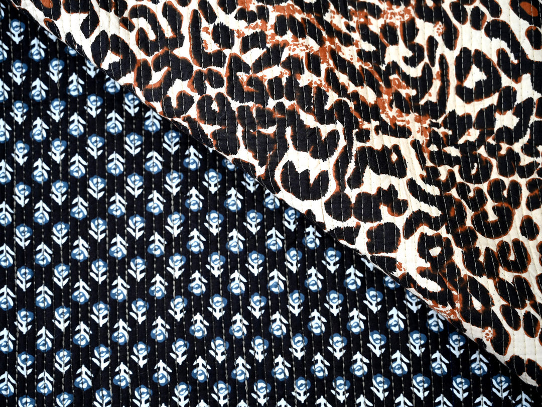 cotton quilting fabric with leopard design