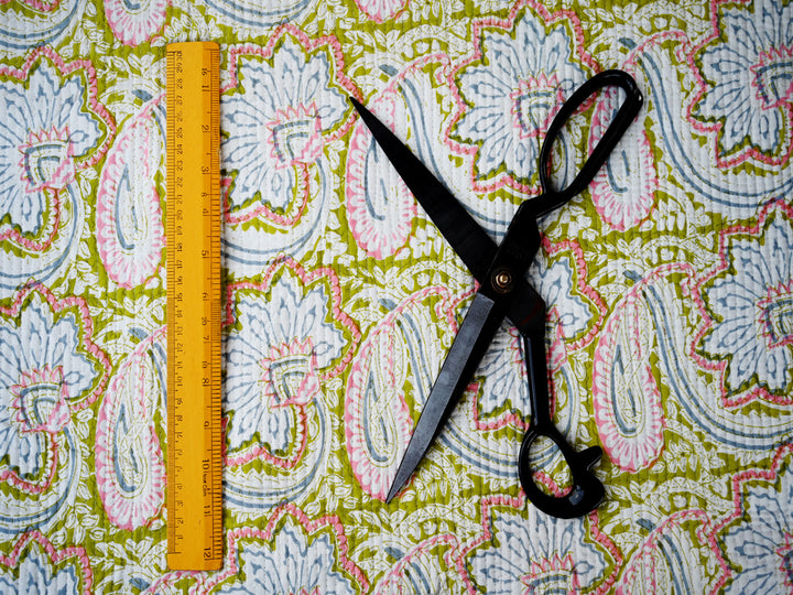 handmade indian quilting fabric for sewing - cotton quilted fabric for home decor projects