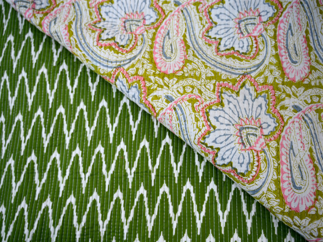 quilting fabric by the yard for crafts and decor - block print cotton quilted cloth by the yard
